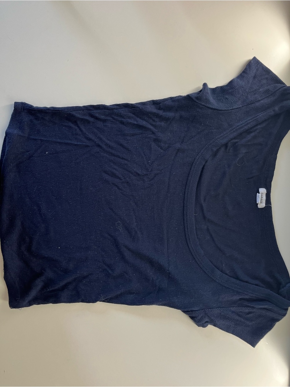 Garage Navy Ribbed Tank Top